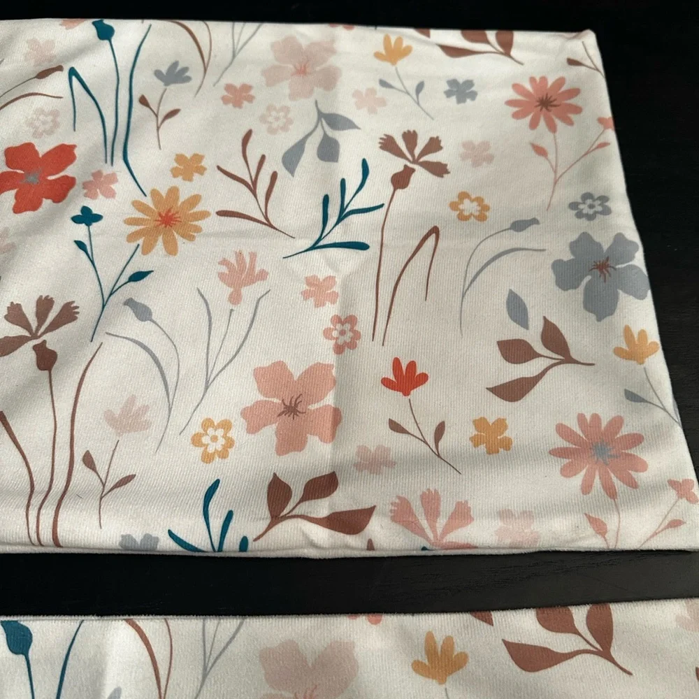 Floral Fall Set Oblong Rectangle Pillow Covers Cases 12x20  Neutral Floral